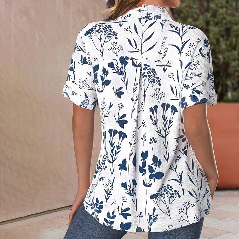 Maribel | Flowing blouse with leaf pattern