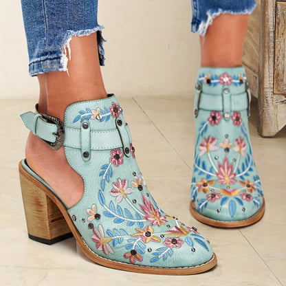 Rosine | Vintage Floral Ankle Boots