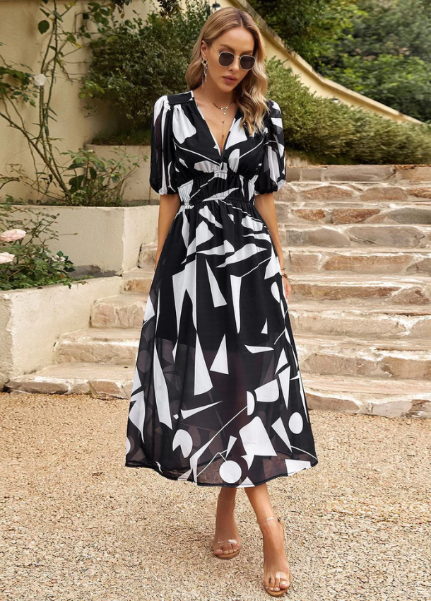 Estella | Chic Floral Midi Dress