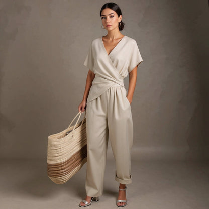 Marcelline | Elegant wrap-style jumpsuit