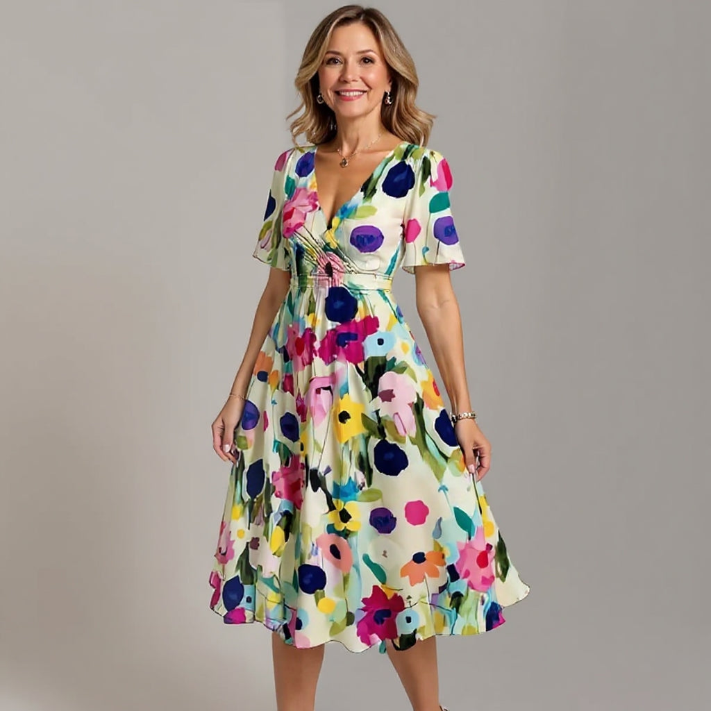 Talia | Elegant colourful dress