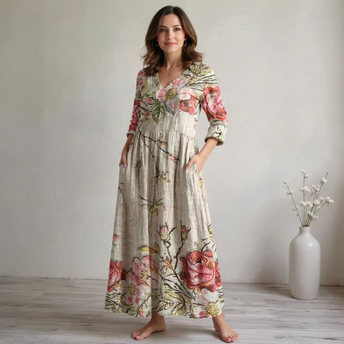 Dearyn | Floral V-Neck Summer Dress