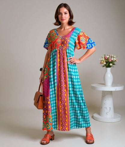 Isola | Timeless Bohemian Dress in Colourful Design