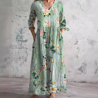 Dearyn | Floral V-Neck Summer Dress
