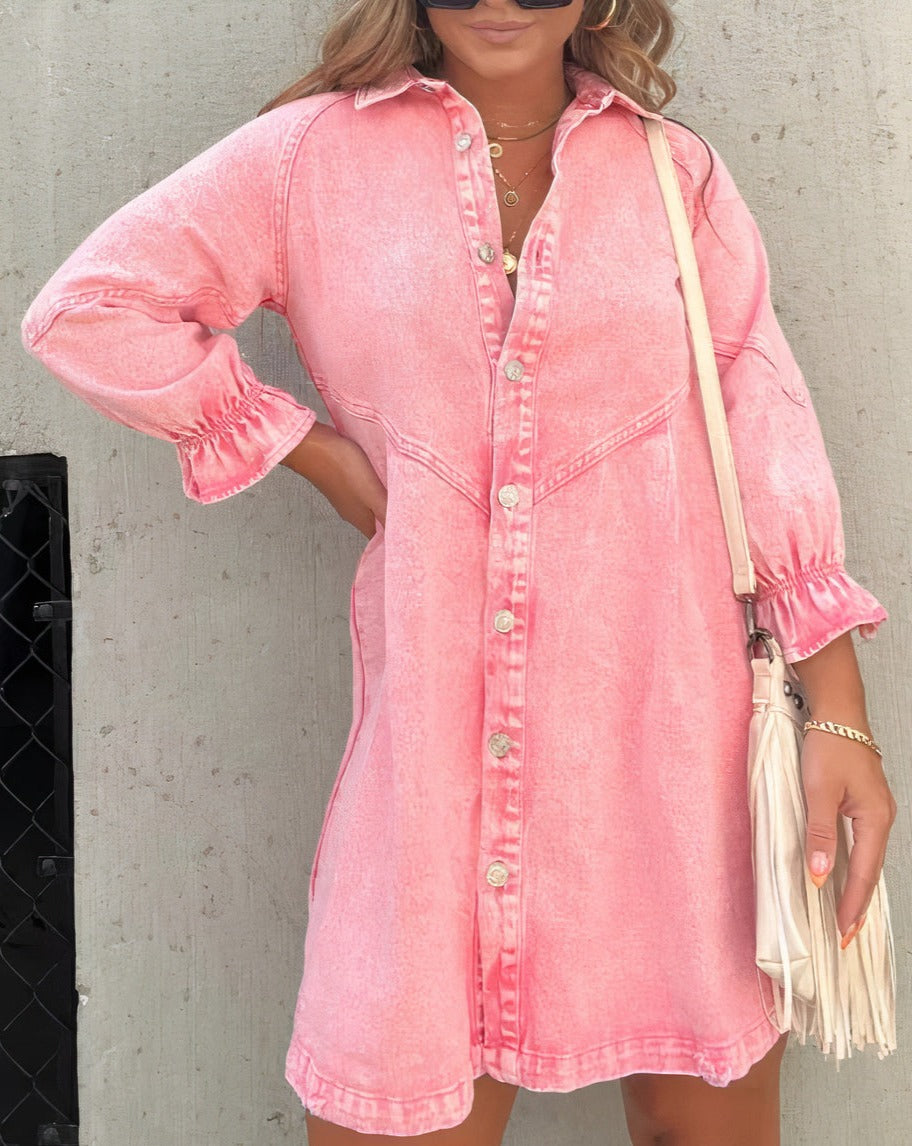 Gayelle | Long Sleeve Denim Button-Up Shirt