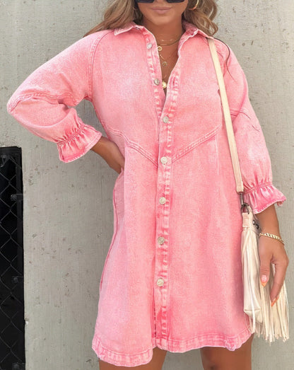 Gayelle | Long Sleeve Denim Button-Up Shirt