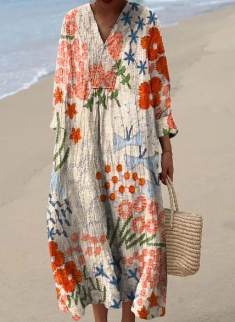 Elle - Vintage Floral Bohemian Dress