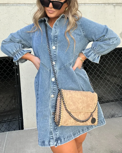 Gayelle | Long Sleeve Denim Button-Up Shirt